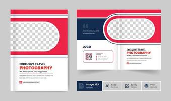 pages company business profile brochure cover page theme layout. modern and colorful bifold for multipurpose use vector