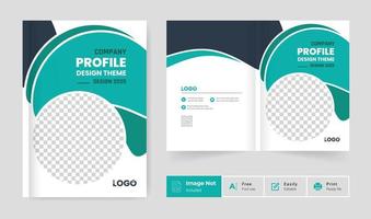 Plantilla de diseño de doble página de portada de folleto diseño colorido y moderno vector