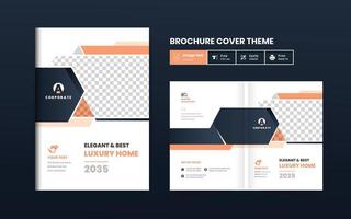Realestate brochure cover design template. colorful modern multi-pages company profile annual report theme cover concept layout vector