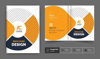 pages company business profile brochure cover page theme layout. modern and colorful bifold for multipurpose use vector