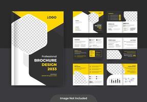 diseño de plantilla de diseño de folleto de páginas de perfil de empresa, folleto de perfil de negocio minimalista de forma colorida moderna de 12 páginas o diseño de plantilla de informe anual vector