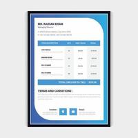 Colorful Invoice Design template. corporate abstract pricing table sheet design layout vector