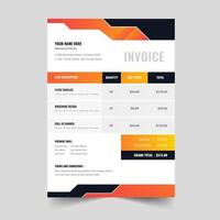colorful modern inovice or money pay reciept and pricing table layout vector