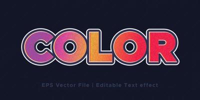 Colorul text effect layer style font design typography vector
