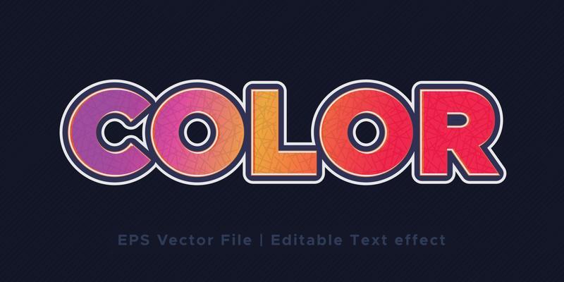Colorul text effect layer style font design typography
