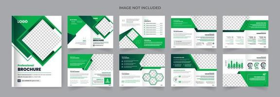 Plantilla de diseño de folleto de negocios corporativos de 16 páginas colorido tema de diseño multipropósito vector