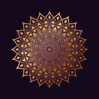 Luxury ornamental mandala design background in gold color vector