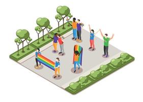 International Day Against Homophobia Isometric Composition vector