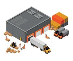 Warehouse Isometric Illustration vector