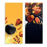 conjunto de banners verticales de barbacoa vector