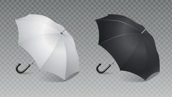 conjunto de iconos de dos paraguas realistas vector