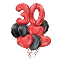 Anniversary Balloons Realistic Colored Composition vector