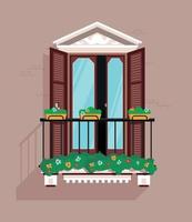 Balcony With Steel Railings vector