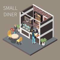 Food Court Isometric View vector