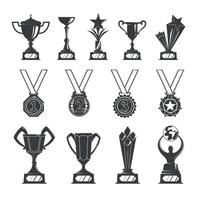 juego de copas y medallas vector