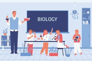 School Biology Flat vector