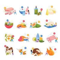 Ketogenic Diet Icons Collection vector