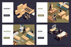 Furniture Production Isometric Concept vector