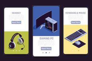 Gaming Gadgets Isometric Set vector