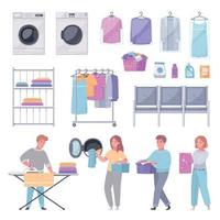 conjunto de dibujos animados de lavandería