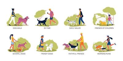 razas de perros composiciones planas vector