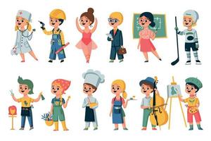 Kids Occupations Icon Set vector