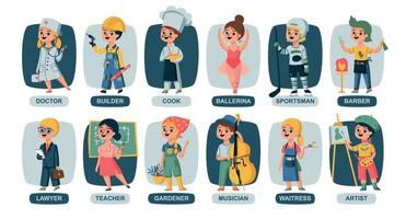 Child Professions Cartoon Composition vector