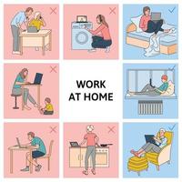 Work At Home Pros And Cons vector