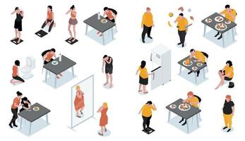 Gluttony Isometric Set vector