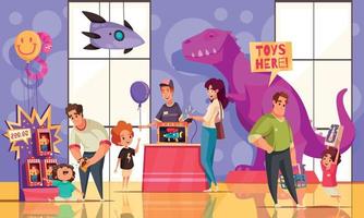 ilustración de dibujos animados de tienda de juguetes vector