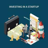 Startup Project Isometric Colored Concept vector