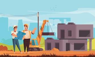 Builders And Architects Flat Background vector