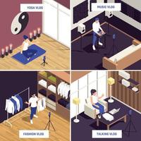 Blogger Vlogger Isometric Concept vector