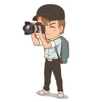 Cartoon character of photographer. vector