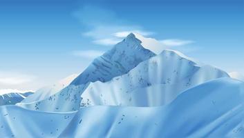 composición realista de montañas nevadas vector