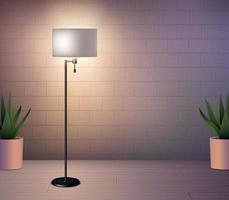 Floor Lamp Realistic Background vector