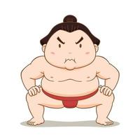 Cartoon character of Sumo wrestler. vector