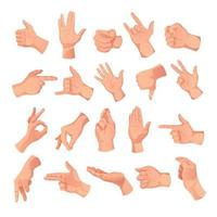 colección de gestos de manos humanas vector