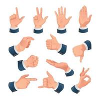 Human Hands Gestures Set vector