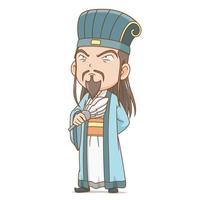 Cartoon character of Ancient Chinese Philosopher. vector