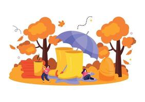 Cozy Fall Concept Illustration vector