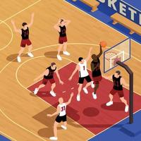 Basket Ball Throwing Composition vector