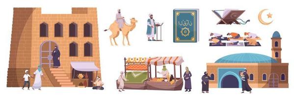 Islam History Icon Set vector