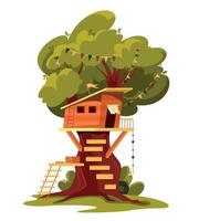 casa en la composición del árbol vector