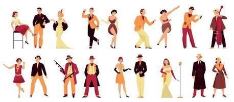 People In Twenties Set vector