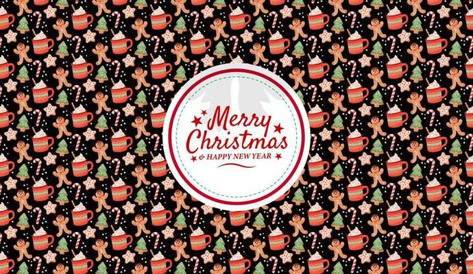 Merry Christmas Greeting card pattern with tree Branches christmas tree. Christmas pattern Vector illustrations