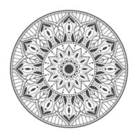 mandala redondo para colorear la página del libro. estilo mehedi vector