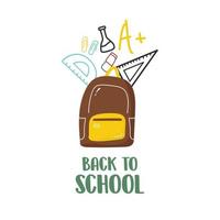 Back to school background with elements vector