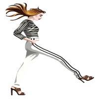 Modern Fashion Model Walking in Heels vector