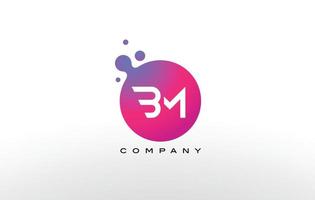 Diseño de logotipo de puntos de letra bm con burbujas de moda creativas. vector